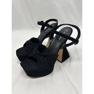 Circus By Sam Edelman Black Velvet Platform Shoes Sandals Open Toe Size 9